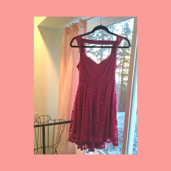 ADORABLE dark magenta dress