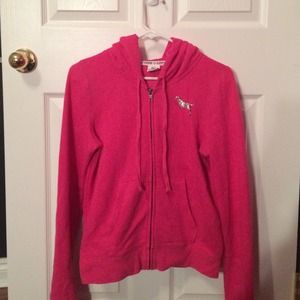 pink Victoria's Secret zip up hoodie