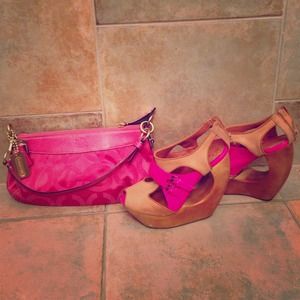 100% Authentic Fuchsia Coach Purse