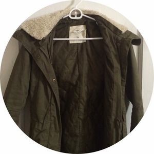 H&M L.O.G.G. Green Hooded Coat