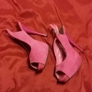 Fushia suede heels