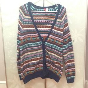 H&M Colorful Aztec Print Cardigan (US 8)