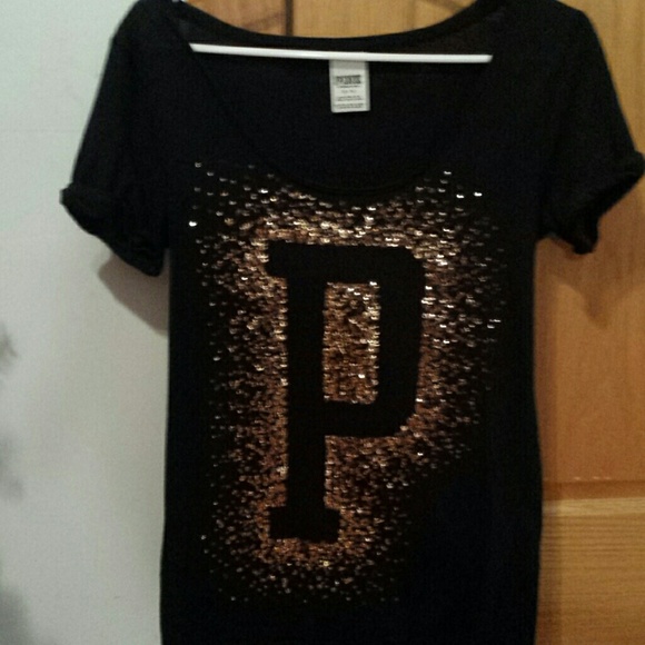 Victoria's secret pink glitter T-shirt