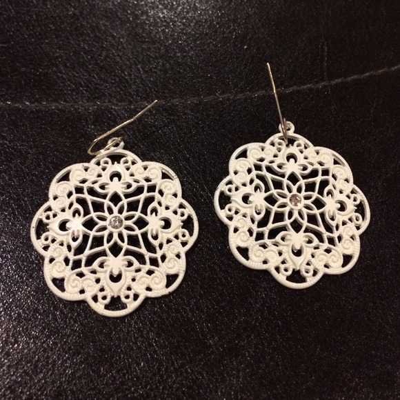 White statement earrings!