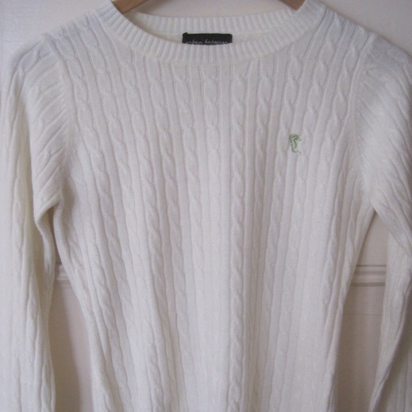 Snow white cable knit sweater
