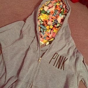 Pink zip up sweatshirt