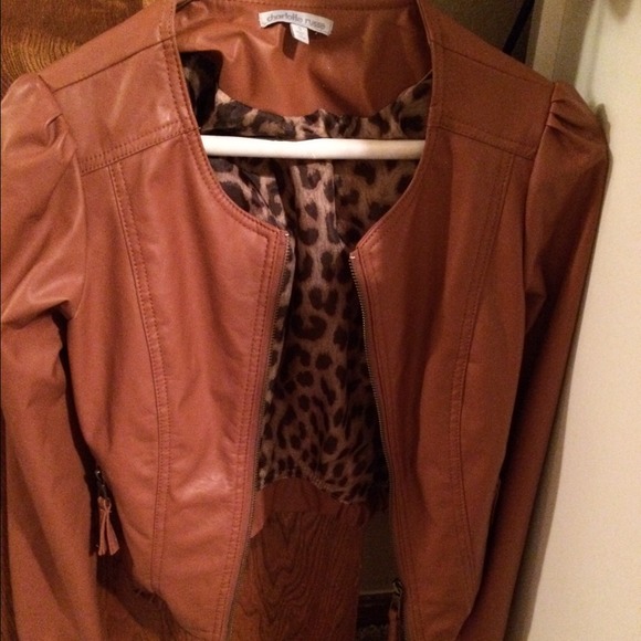 Light brown leather jacket