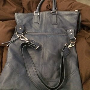 Blue leather purse/hand bag,.MUST GO!!!!