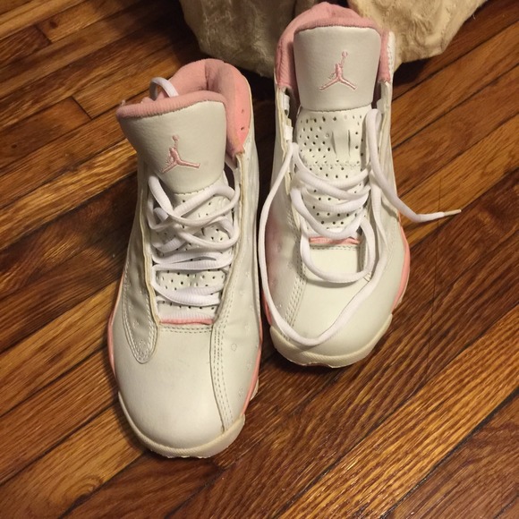 Pink and white Jordan's 👟