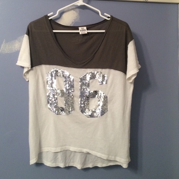 oversized sequenced top from pink