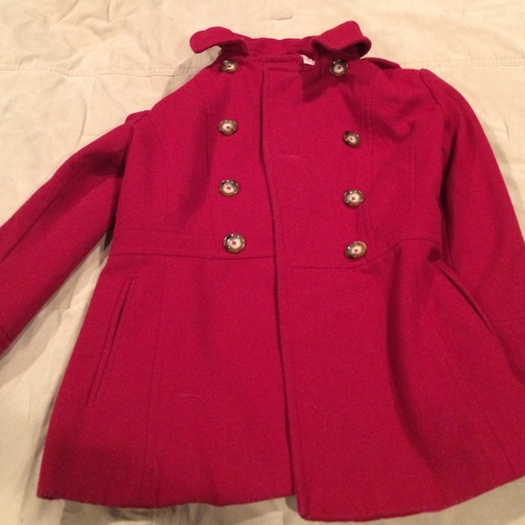 Michael kors red pea coat