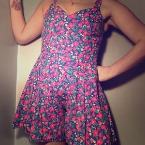 Vintage 80's floral romper