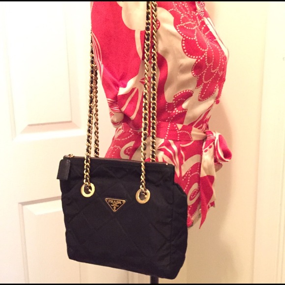 prada bag with gold chain