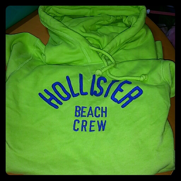 Hollister hoodie bright green