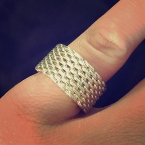 Sterling silver mesh ring, size 6