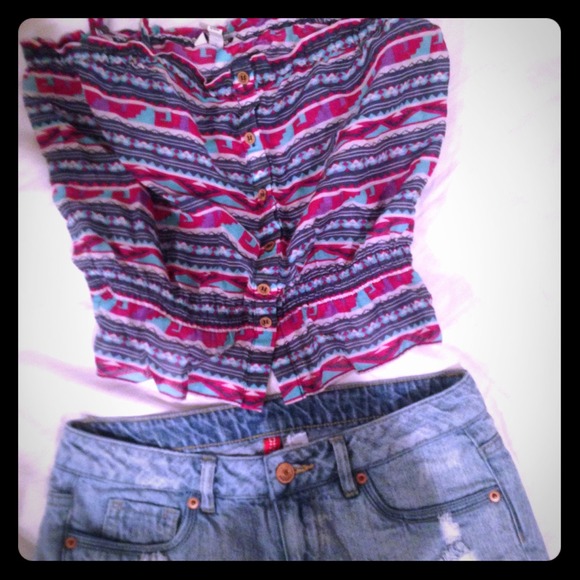 Spaghetti strap multi color shirt