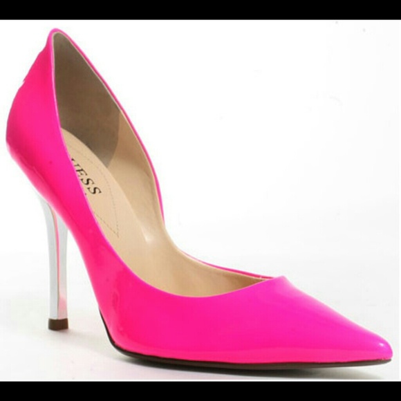 Guess Neon Hot Pink Patent Pumps