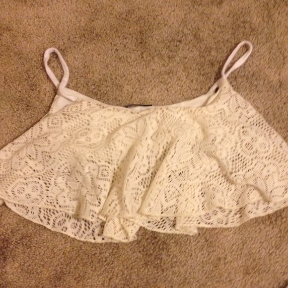 Cream lace crop top - Picture 1 of 3