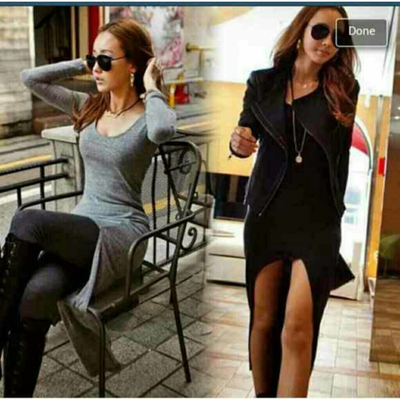 NEW HIGH SLIT BLACK DRESS