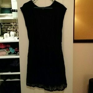 Black lace skater dress