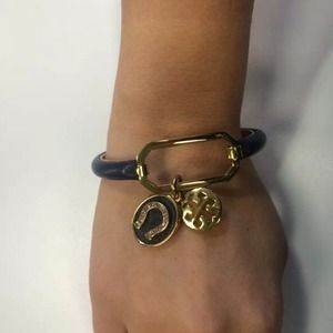 *sold* Dark Blue leather Tory Burch bracelet
