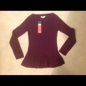 Tory Burch
Purple Ramona Peplum Wool Sweater