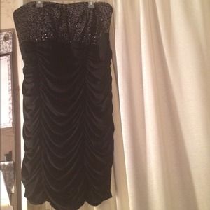 Black and silver sequined  party dress