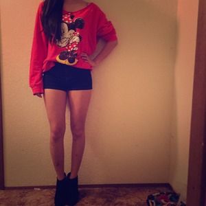 Shoulder off Disney Red Fleece Sweatshirt