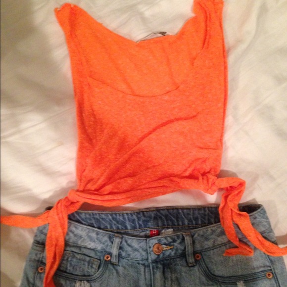 Bright orange tie shirt