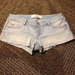 Light blue denim hollister shorts