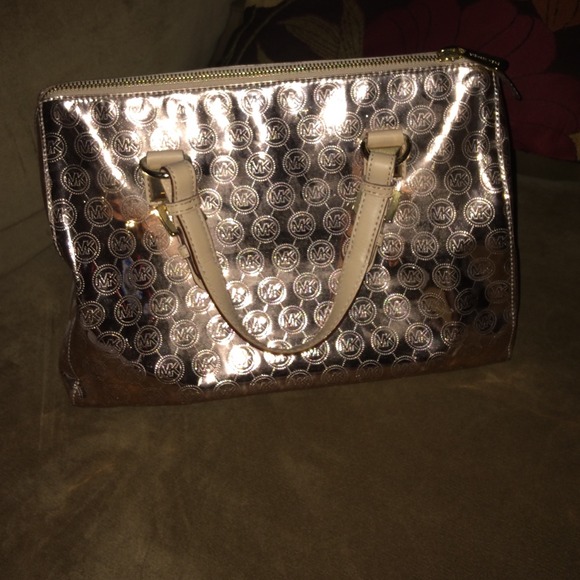 Michael Kors Rose Metallic Satchel