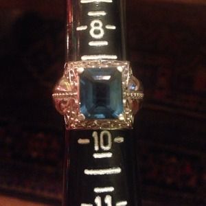 Reduced Beautiful Sterling Silver Blue Stone Ring!