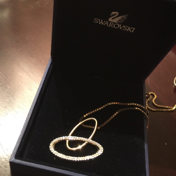 Swarovski gold abstract necklace