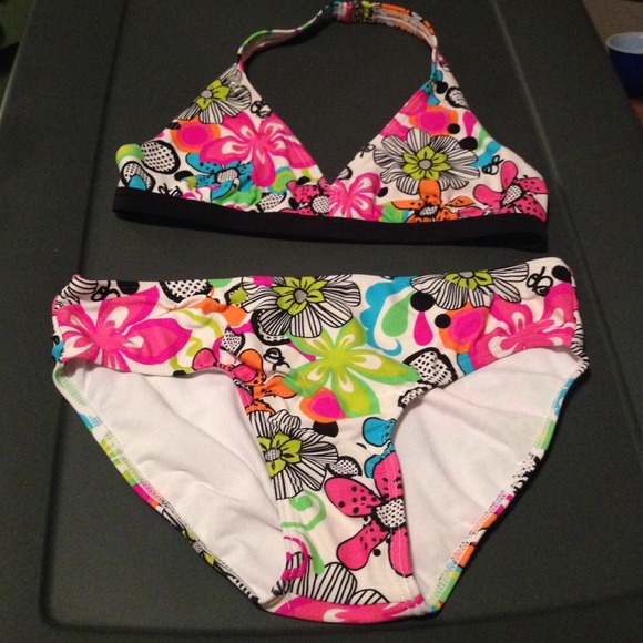 OP floral bikini top and bottom
