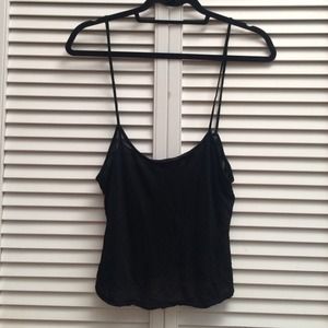 Brandy Melville spaghetti strap sheer crop top