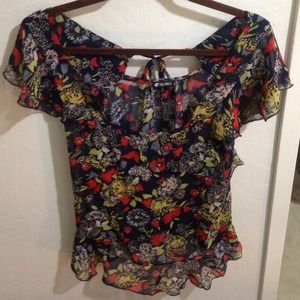 Sheer Floral Top by Lily White