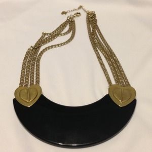 Betsey Johnson Heart Half Moon Necklace