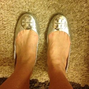 Tory Burch Silver Flats