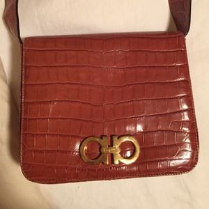 Ferregamo crocodile skin messenger