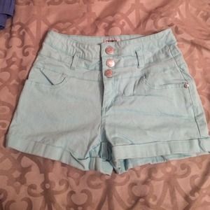 Light blue high waisted shorts