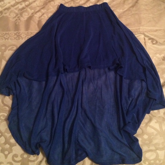 Navy blue high low skirr