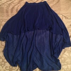 Navy blue high low skirr