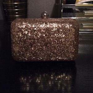 Gold sparkle clutch