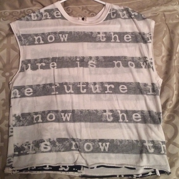 Zara grey and white striped top