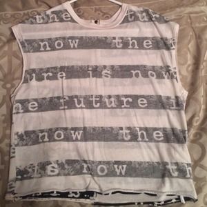 Zara grey and white striped top