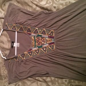 Grey top with aztec design