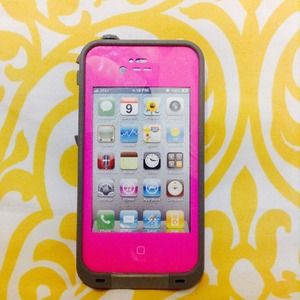 💕Hot pink and gray waterproof case iPhone 4, 4s💕