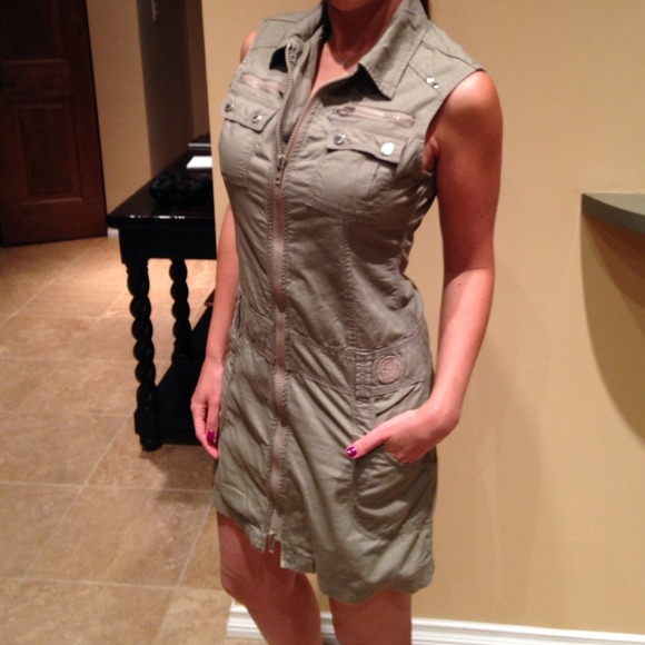 Olive Green Jumpsuit Dress Size L