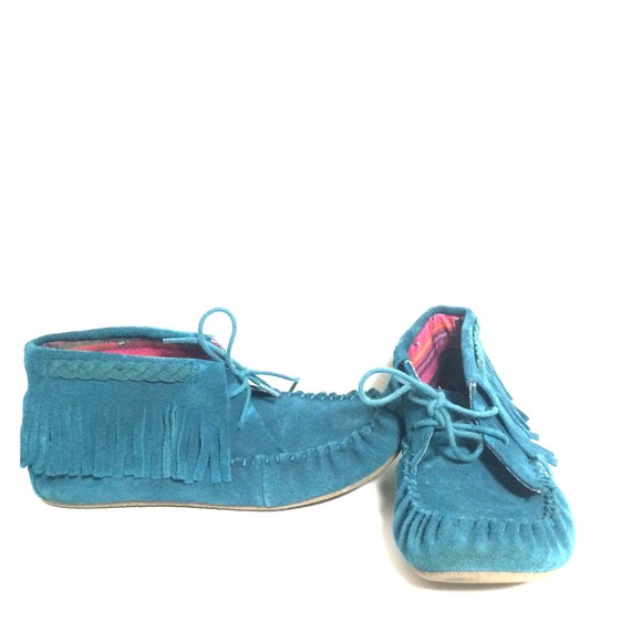 Vibrant Teal Moccasins