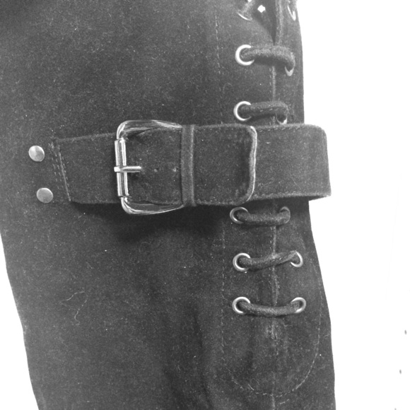 ❤️sale❤️Tall Black Suede Buckle Boot